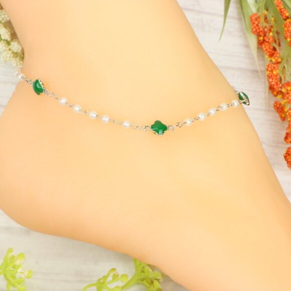 "Handmade Anklet – Elegant & Delicate Jewelry for Women | UNVRC1343 - Picture 7 of 10